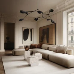 101 Copenhagen Coffee Tables*Temple side table low 42x40 cm, Chrome-limestone Beige