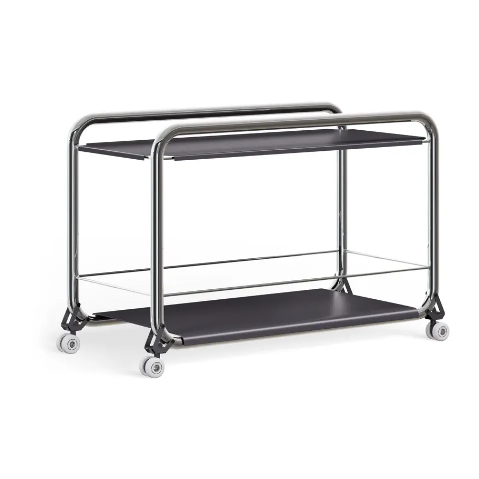 Lammhults Serving Trolleys*Tension trolley, Chrome-graphite texture GreySilver-coloured