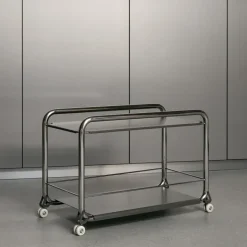 Lammhults Serving Trolleys*Tension trolley, Chrome-graphite texture GreySilver-coloured