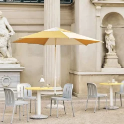 HAY Sun Protection*Terrazza Hexagon parasol, Off white-ochre Multi