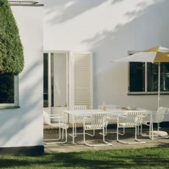 HAY Sun Protection*Terrazza Hexagon parasol, Off white-ochre Multi