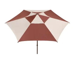 HAY Sun Protection*Terrazza Hexagon parasol, Off-white-burgundy Multi