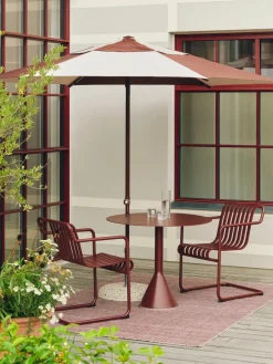 HAY Sun Protection*Terrazza Hexagon parasol, Off-white-burgundy Multi