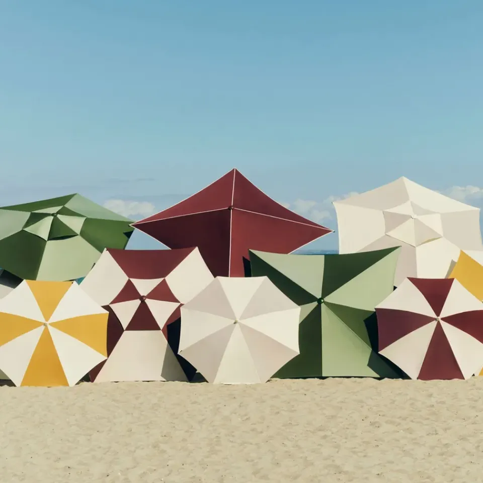 HAY Sun Protection*Terrazza Hexagon parasol, Green-dark green Multi