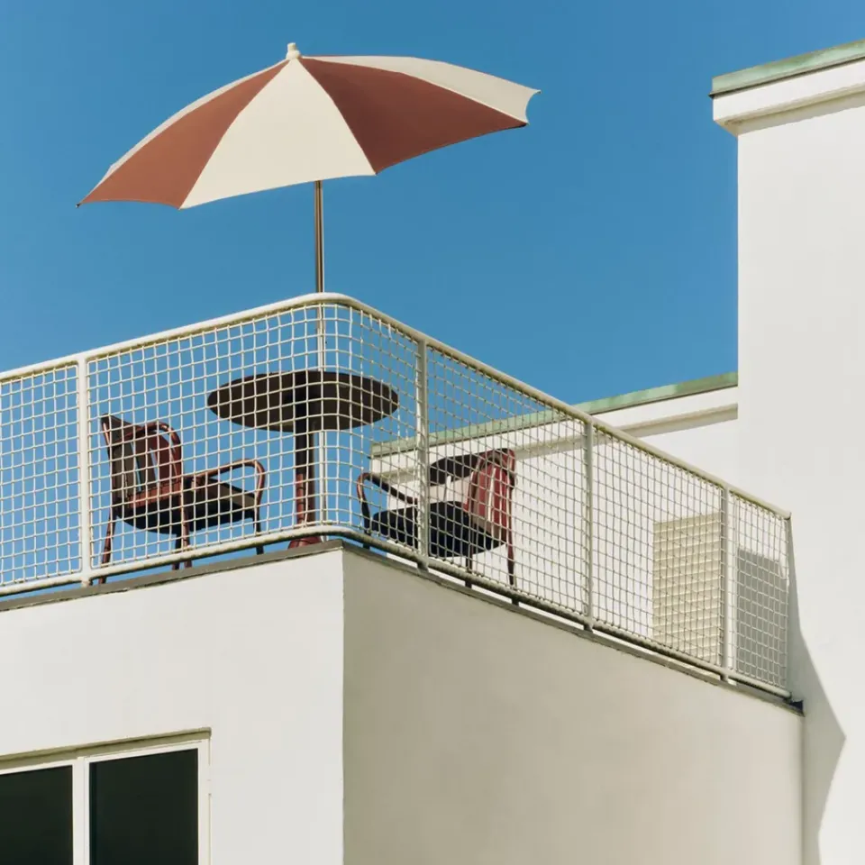 HAY Sun Protection*Terrazza Octagon parasol, Off-white-burgundy Multi