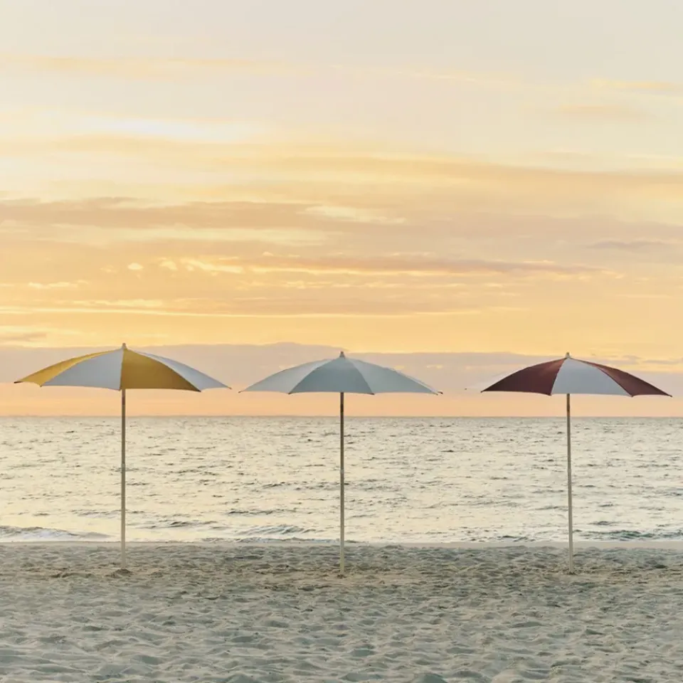 HAY Sun Protection*Terrazza Octagon parasol, Off-white-burgundy Multi