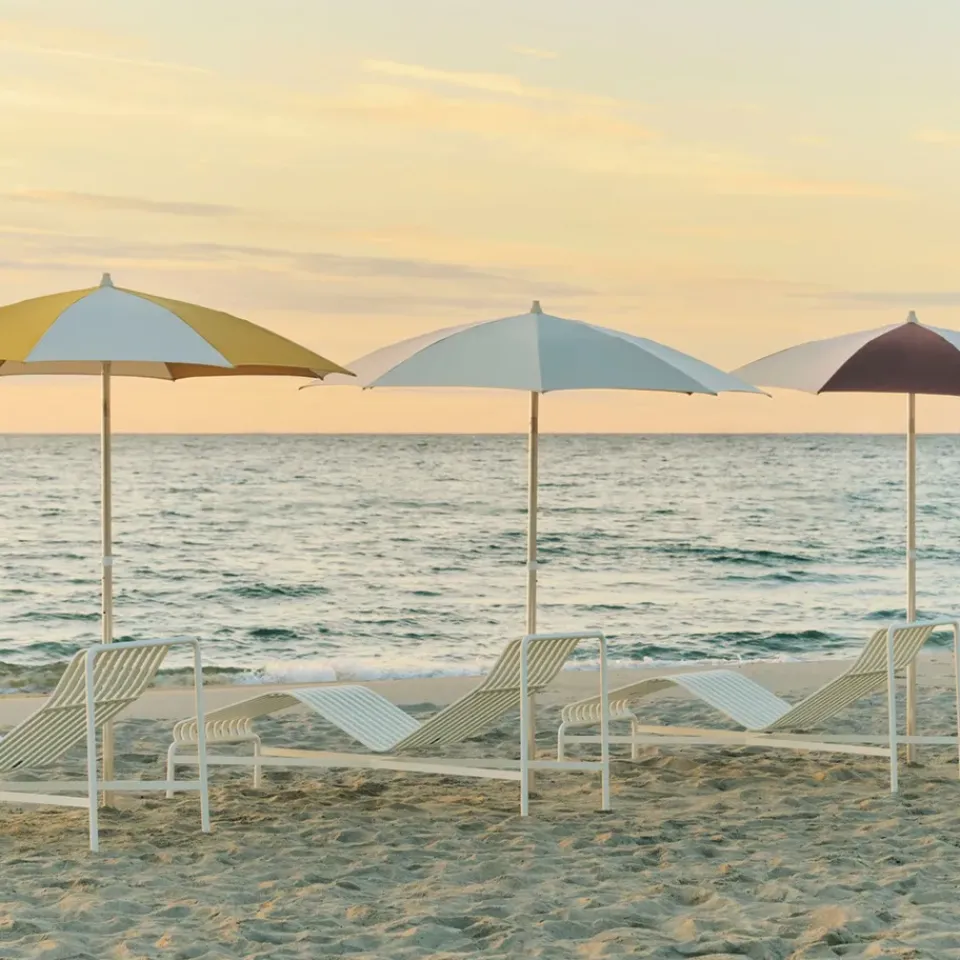 HAY Sun Protection*Terrazza Octagon parasol, Off-white-burgundy Multi