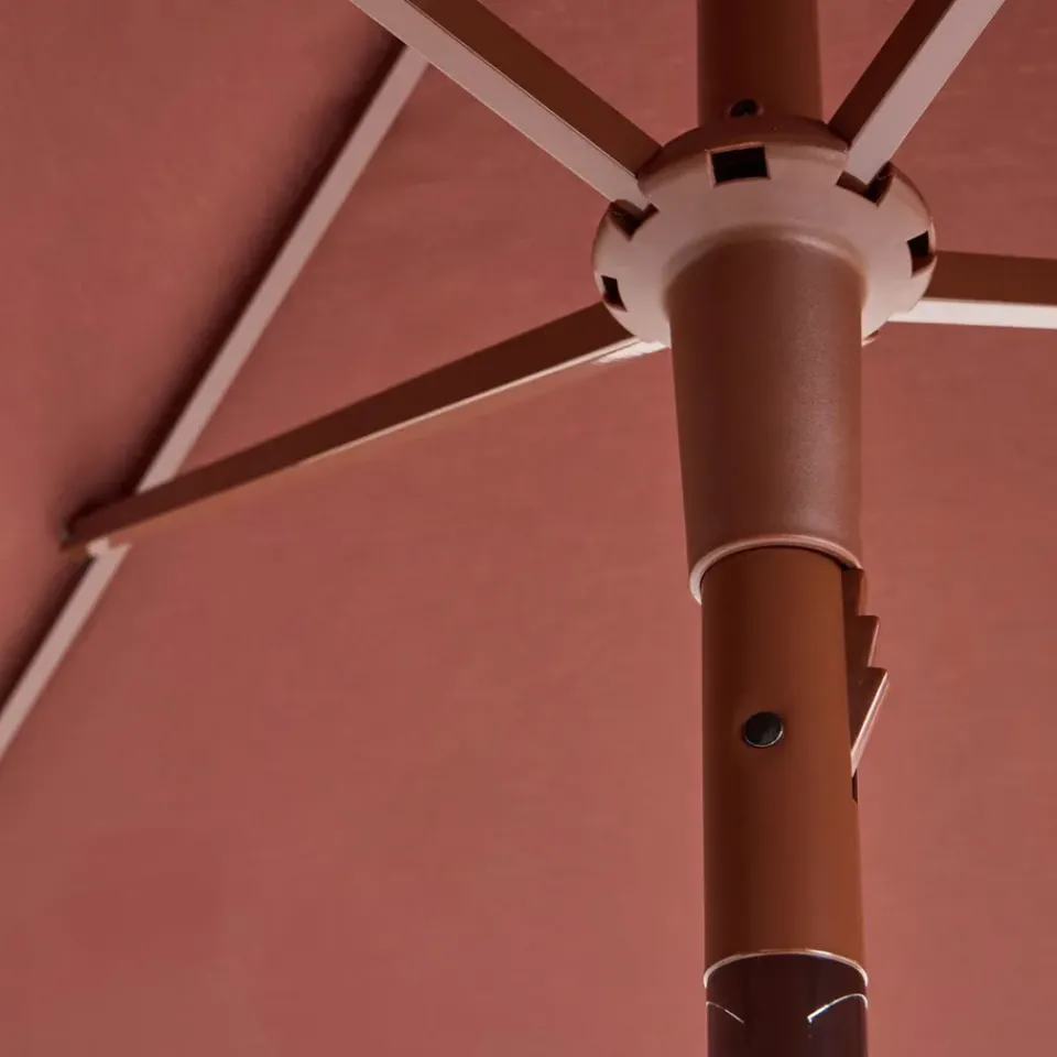 HAY Sun Protection*Terrazza Square parasol, Off white-burgundy Multi