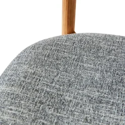 MUUBS Chairs*Tetra chair with padded seat, Concrete coloured fabric-natural oiled oak GreyBrown
