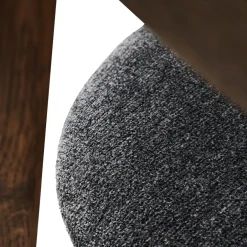 MUUBS Chairs*Tetra chair with padded seat, Granite coloured fabric-dark oiled oak GreyBrown