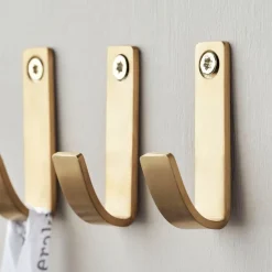Meraki Clothes Hooks & Hangers*Thapsus hook 3-pack, Brushed brass finish Gold-coloured