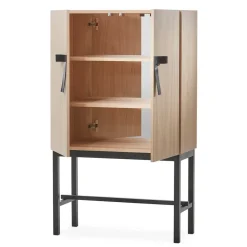 A2 Display & Glass Cabinets*The Bow cupboard, White-oiled oak-black Beige