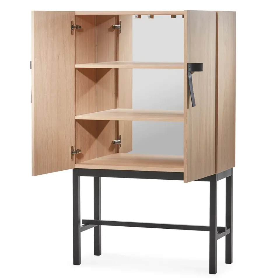 A2 Display & Glass Cabinets*The Bow cupboard, White-oiled oak-black Beige