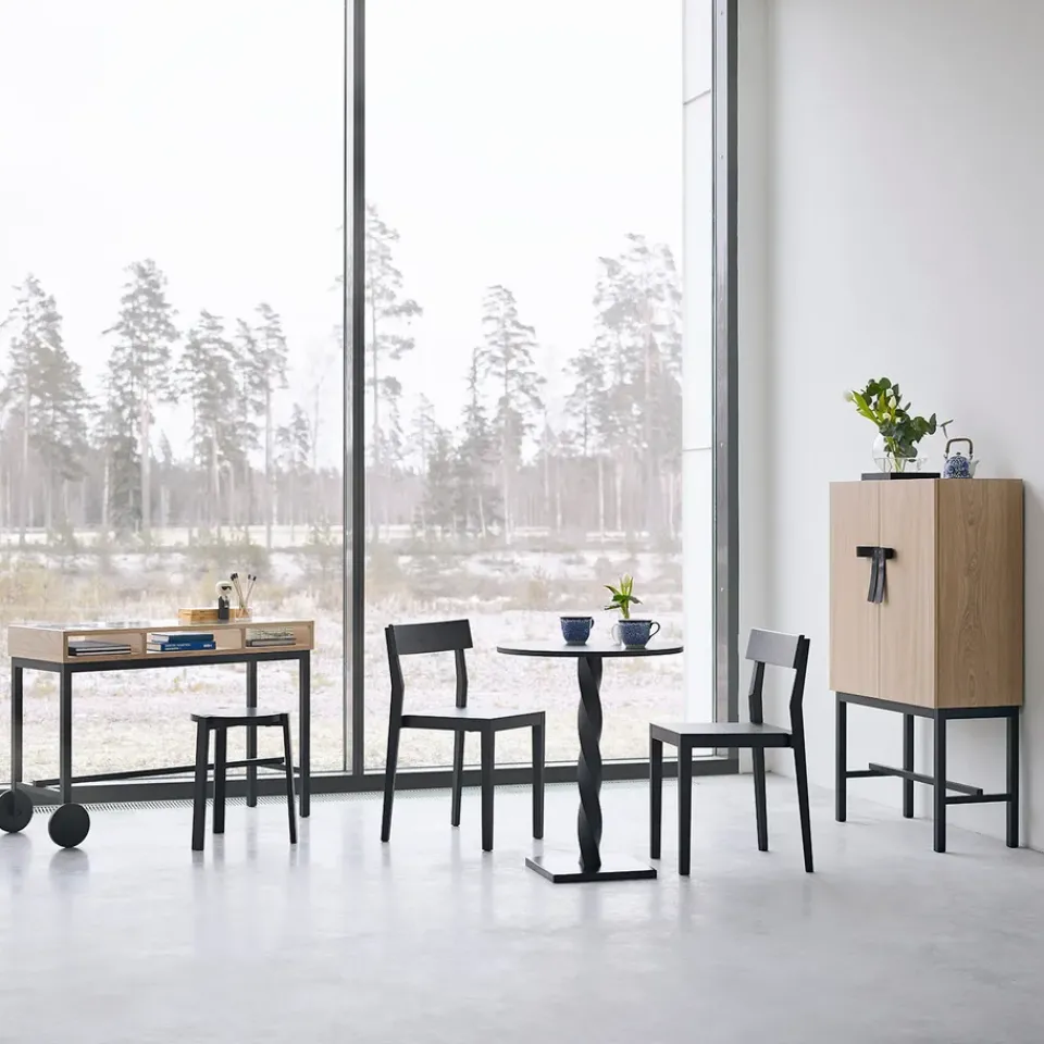 A2 Display & Glass Cabinets*The Bow cupboard, White-oiled oak-black Beige