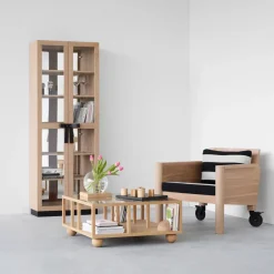 A2 Display & Glass Cabinets*The Bow display cabinet, White oiled oak Beige