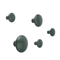 Muuto Clothes Hooks & Hangers*The Dots clothes hook metal 5 pack, Dark Green