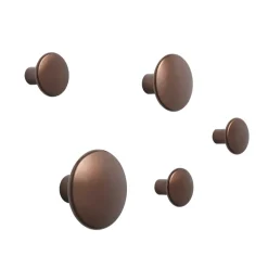 Muuto Clothes Hooks & Hangers*The Dots clothes hook metal 5 pack, Umber Brown