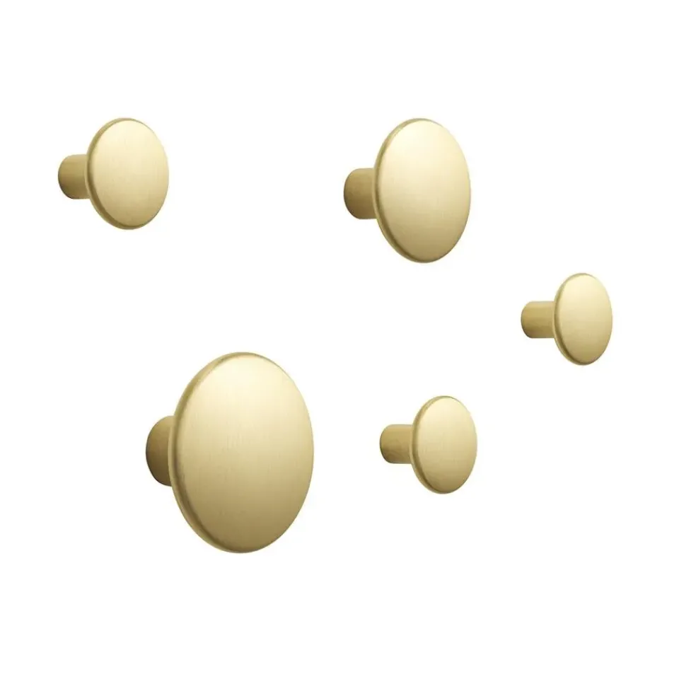 Muuto Clothes Hooks & Hangers*The Dots clothes hook metal 5 pack, Brass Gold-coloured