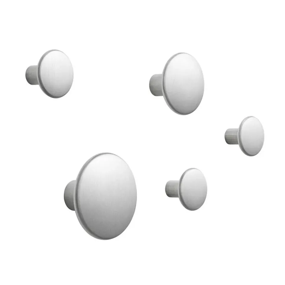 Muuto Clothes Hooks & Hangers*The Dots clothes hook metal 5 pack, Aluminum Silver-coloured