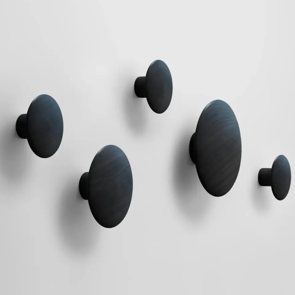 Muuto Clothes Hooks & Hangers*The Dots coat hook , Ø6,5 cm Black