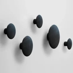 Muuto Clothes Hooks & Hangers*The Dots coat hook , Ø17 cm Black