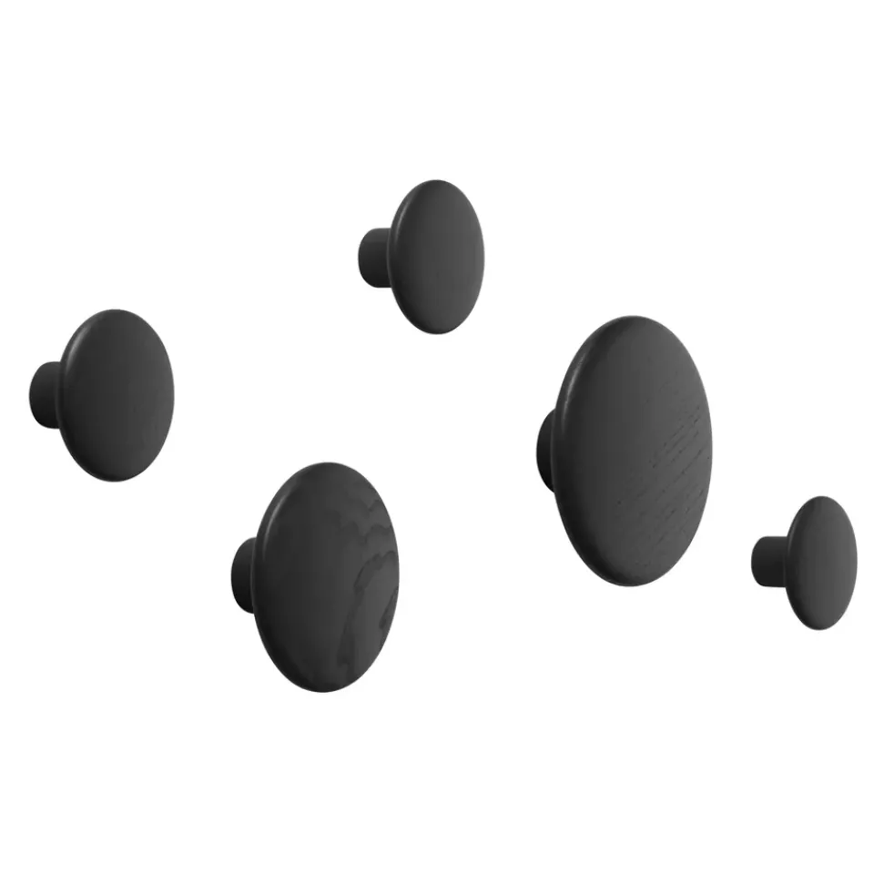 Muuto Clothes Hooks & Hangers*The Dots coat hooks, 5-pack, stained ash Black