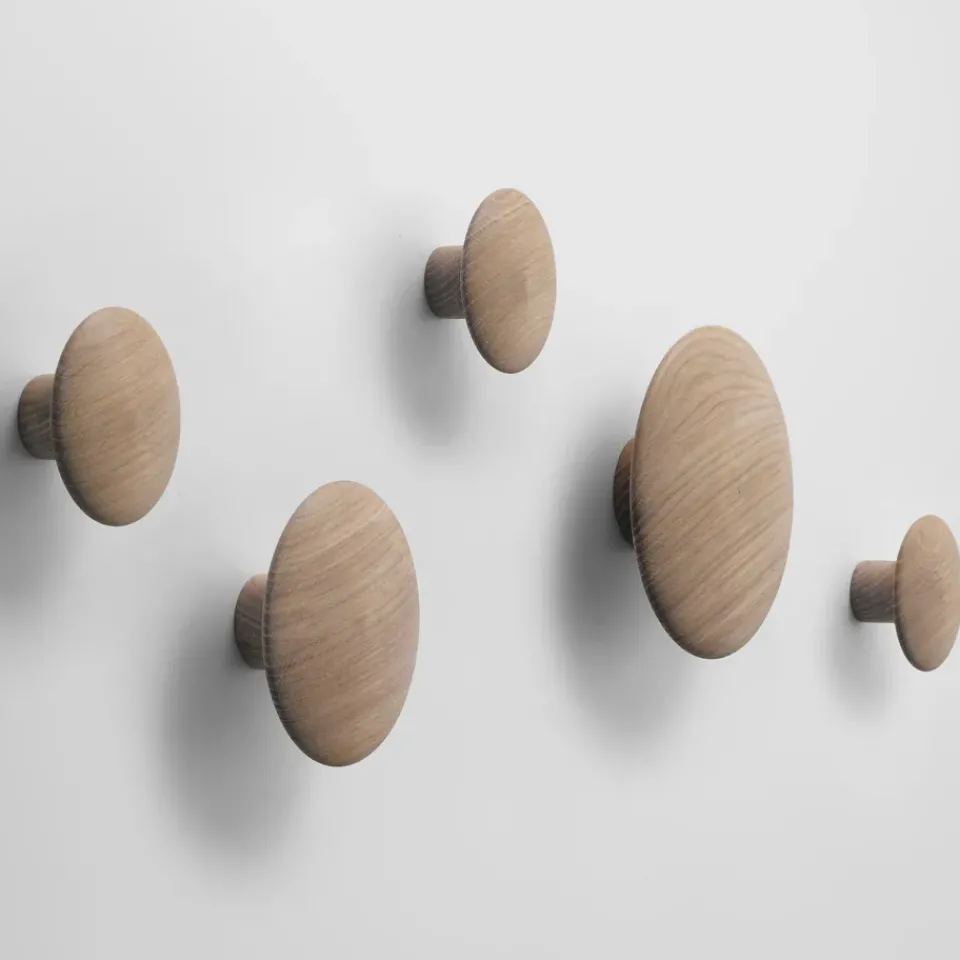 Muuto Clothes Hooks & Hangers*The Dots coat hooks, 5-pack, Oak Brown