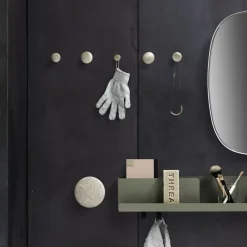 Muuto Clothes Hooks & Hangers*The dots hooks brass, Small Ø2,7 cm White