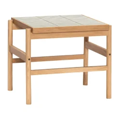 Hübsch Side Tables*Tile side table, Oak-mint Beige