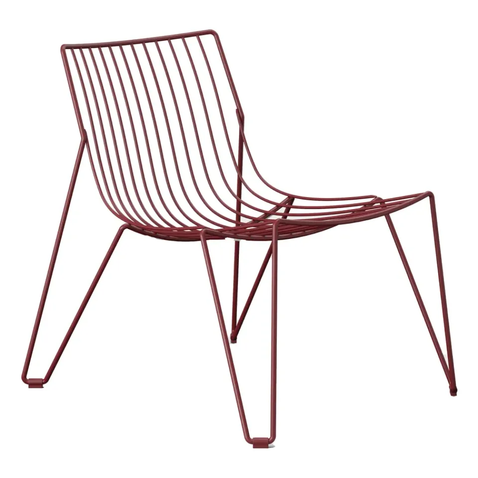 Massproductions Outdoor Lounge Furniture*Tio easy chair lounge chair, Wine Red