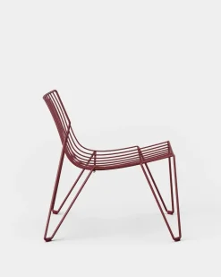 Massproductions Outdoor Lounge Furniture*Tio easy chair lounge chair, Wine Red