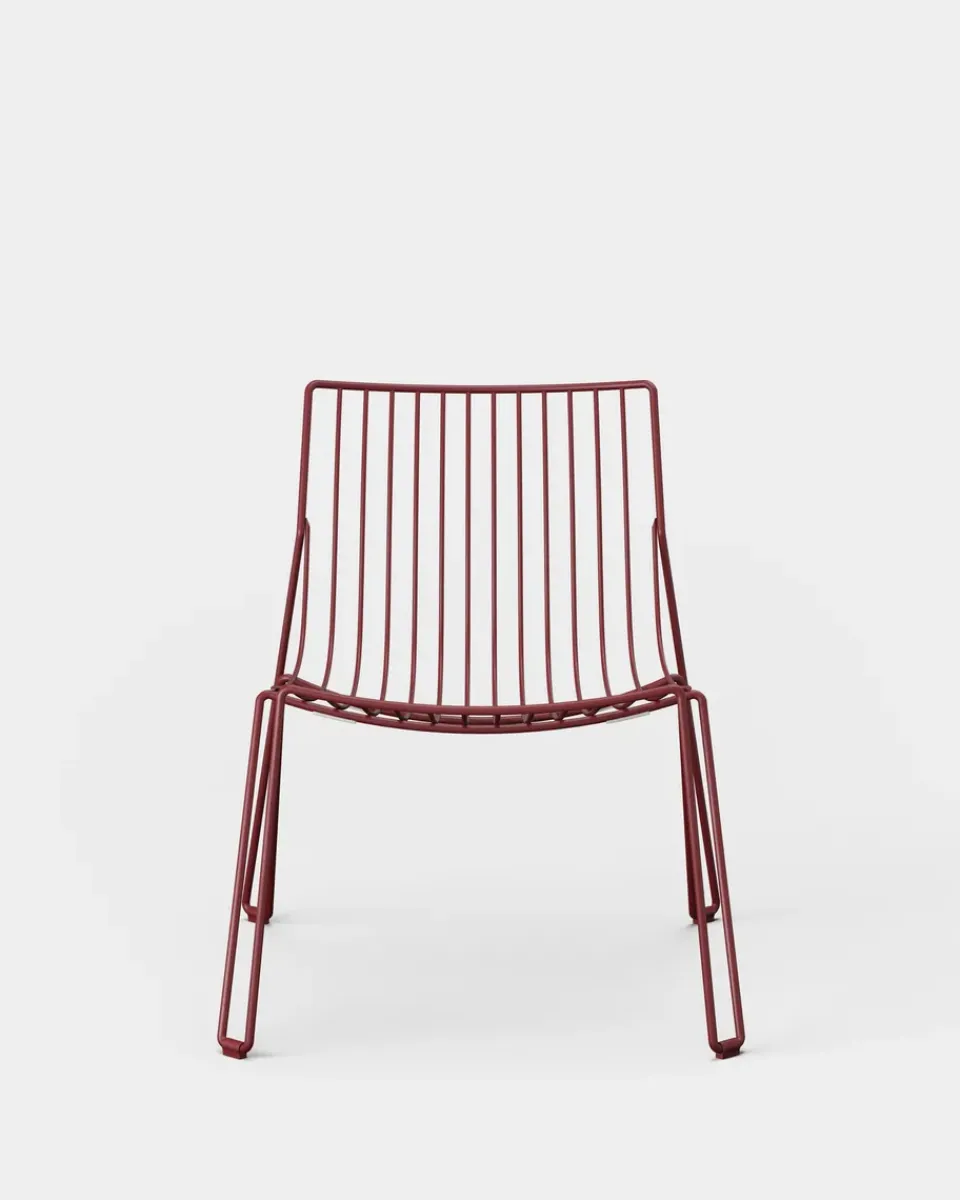 Massproductions Outdoor Lounge Furniture*Tio easy chair lounge chair, Wine Red