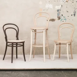TON Chairs*no.14 chair, Beech clear lacquer-New veneer seat Beige