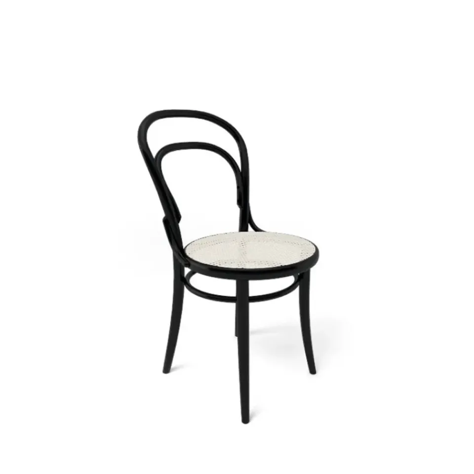 TON Chairs*no.14 chair, stained B123-New rattan seat Black