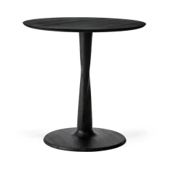 Ethnicraft Dining Tables*Torsion dining table, -lacquered oak, Ø70x69 cm Black