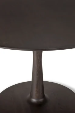 Ethnicraft Dining Tables*Torsion dining table, -lacquered oak, Ø70x69 cm Black