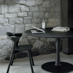 Ethnicraft Dining Tables*Torsion dining table, -stained oak, Ø70 cm Black