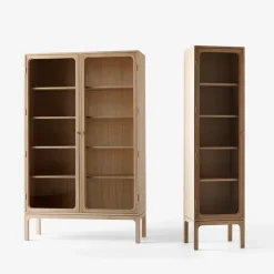 &Tradition Display & Glass Cabinets*Trace SC88 display cabinet 120x192x40 cm, Natural oak Brown