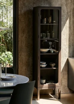 &Tradition Display & Glass Cabinets*Trace SC87 display cabinet 50x192x40 cm, Dark stained oak Brown