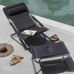 Lafuma Seating*Transabed Next BeComfort footstool, Silver Grey