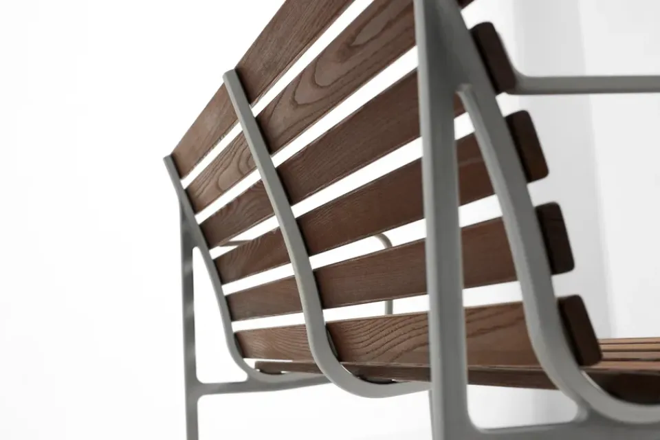 HAY Garden Sofas & Garden Benches*Traverse Dining bench with armrests., Oiled ash Brown