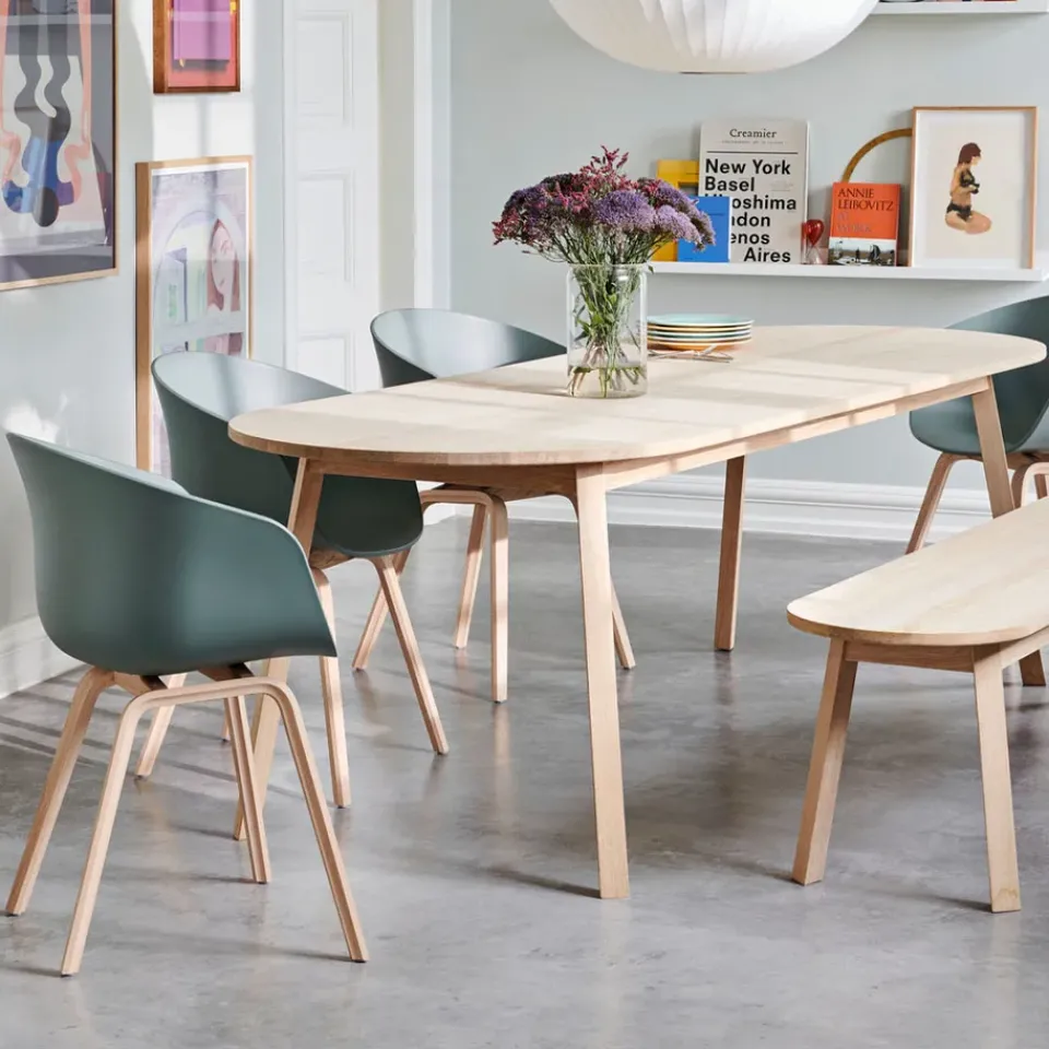 HAY Dining Tables*Triangle Leg dining table, Lacquered oak, 250x85 cm Beige