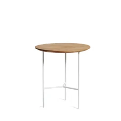Mavis Side Tables*Tribeca side table, oak oil rustic, white legs, ø47 cm Beige