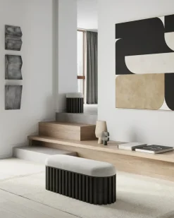 101 Copenhagen Benches*Tribu bench linen, Coffee-white chalk BrownBlack