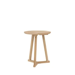 Ethnicraft Side Tables*Tripod side table, Oak — Wax oil small 56x46 cm Beige