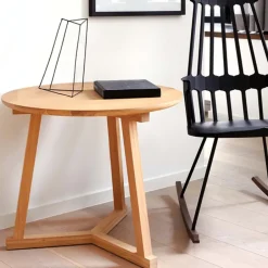 Ethnicraft Side Tables*Tripod side table, Oak — Wax oil small 56x46 cm Beige