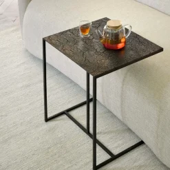Ethnicraft Side Tables*Triptic side table 51x45 cm, Whiskey-Black Brown
