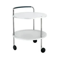 SMD Design Serving Trolleys*Trolley Round basic serving trolley, , chrome frame White