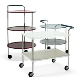 SMD Design Serving Trolleys*Trolley Round basic serving trolley, , chrome frame White