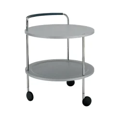 SMD Design Serving Trolleys*Trolley Round basic serving trolley, Light , chrome frame Grey